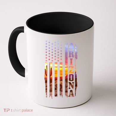 Arizona American Flag Landscape Cactus Patriotic Gift Coffee Mug