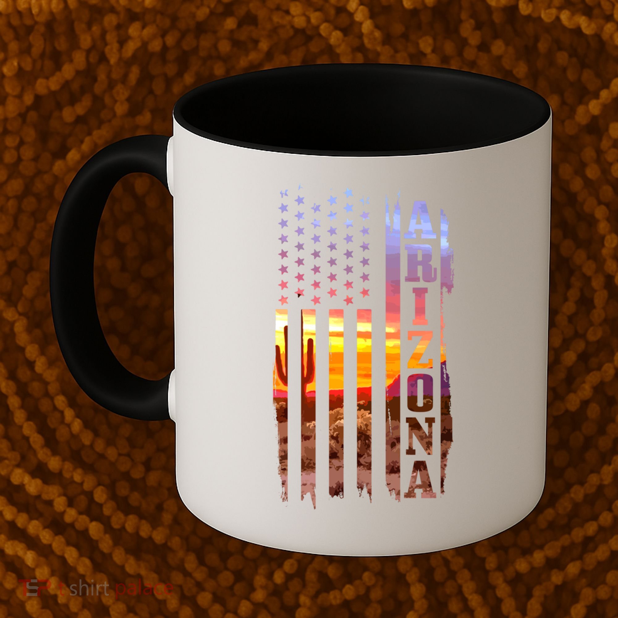 Arizona American Flag Landscape Cactus Patriotic Gift Coffee Mug
