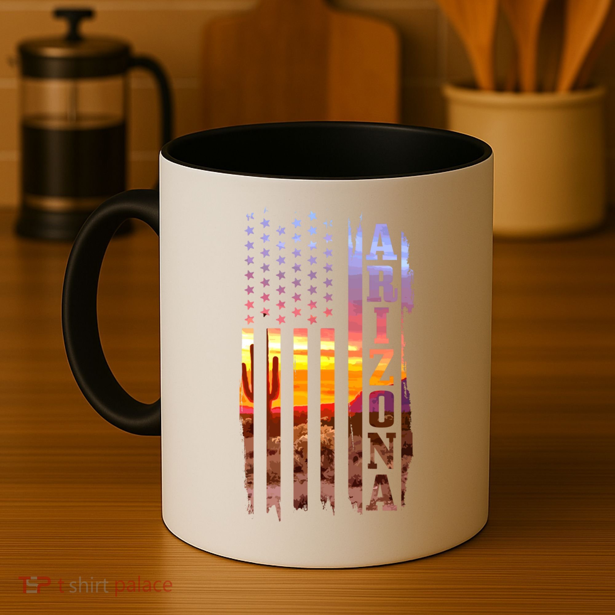 Arizona American Flag Landscape Cactus Patriotic Gift Coffee Mug