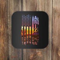 Arizona American Flag Landscape Cactus Patriotic Gift Coaster thumb 0