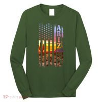 Arizona American Flag Landscape Cactus Patriotic Gift Long Sleeve Shirt thumb 0