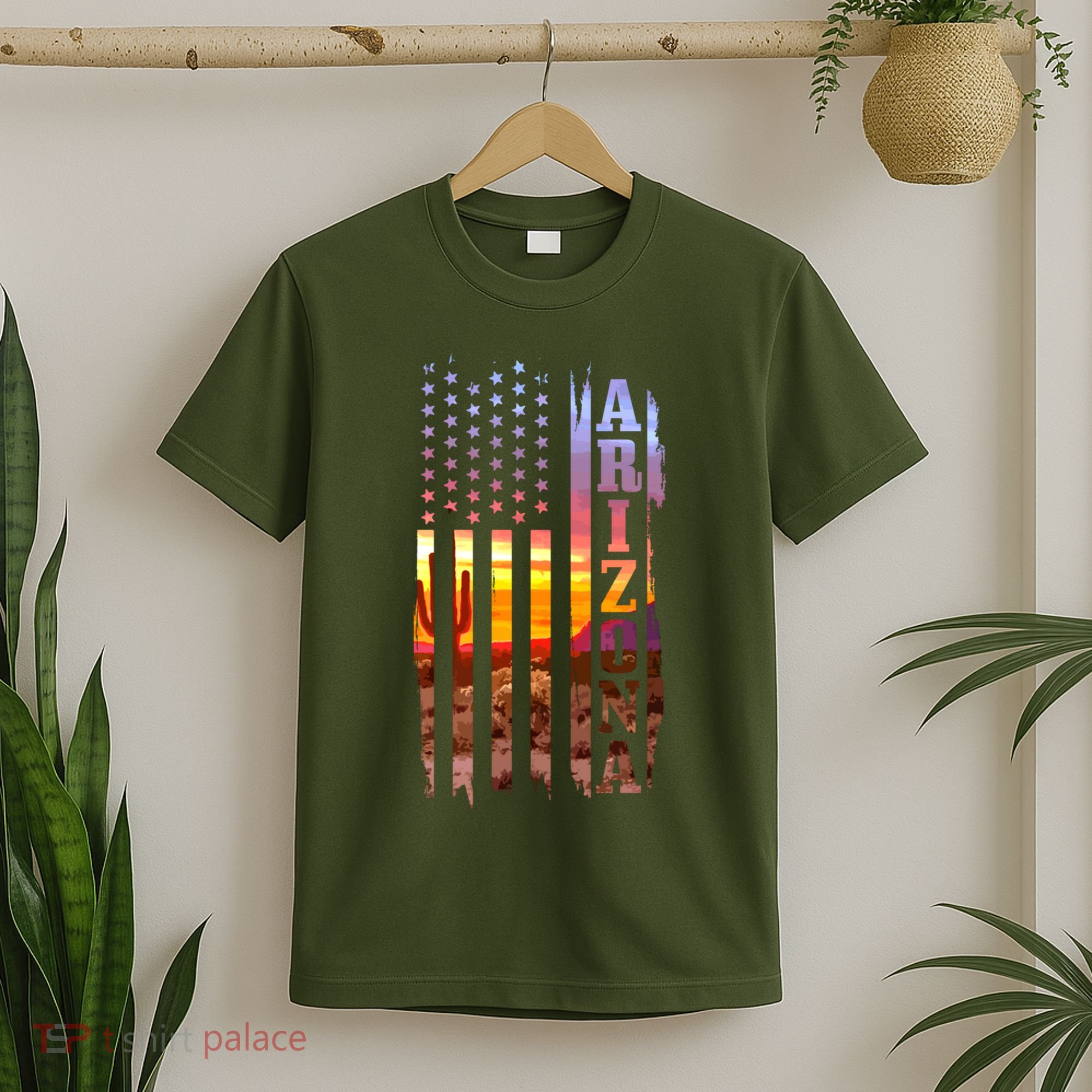 Arizona American Flag Landscape Cactus Patriotic Gift T-Shirt