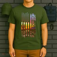 Arizona American Flag Landscape Cactus Patriotic Gift T-Shirt thumb 6