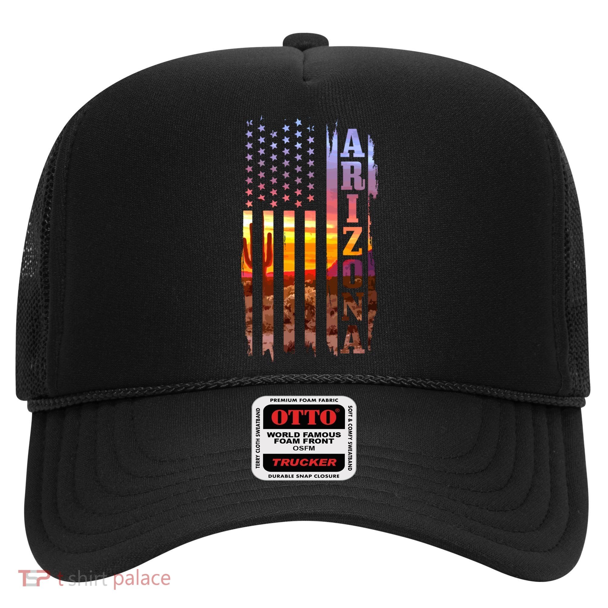 Arizona American Flag Pride Landscape Cactus Patriotic Gift Great Gift Hat