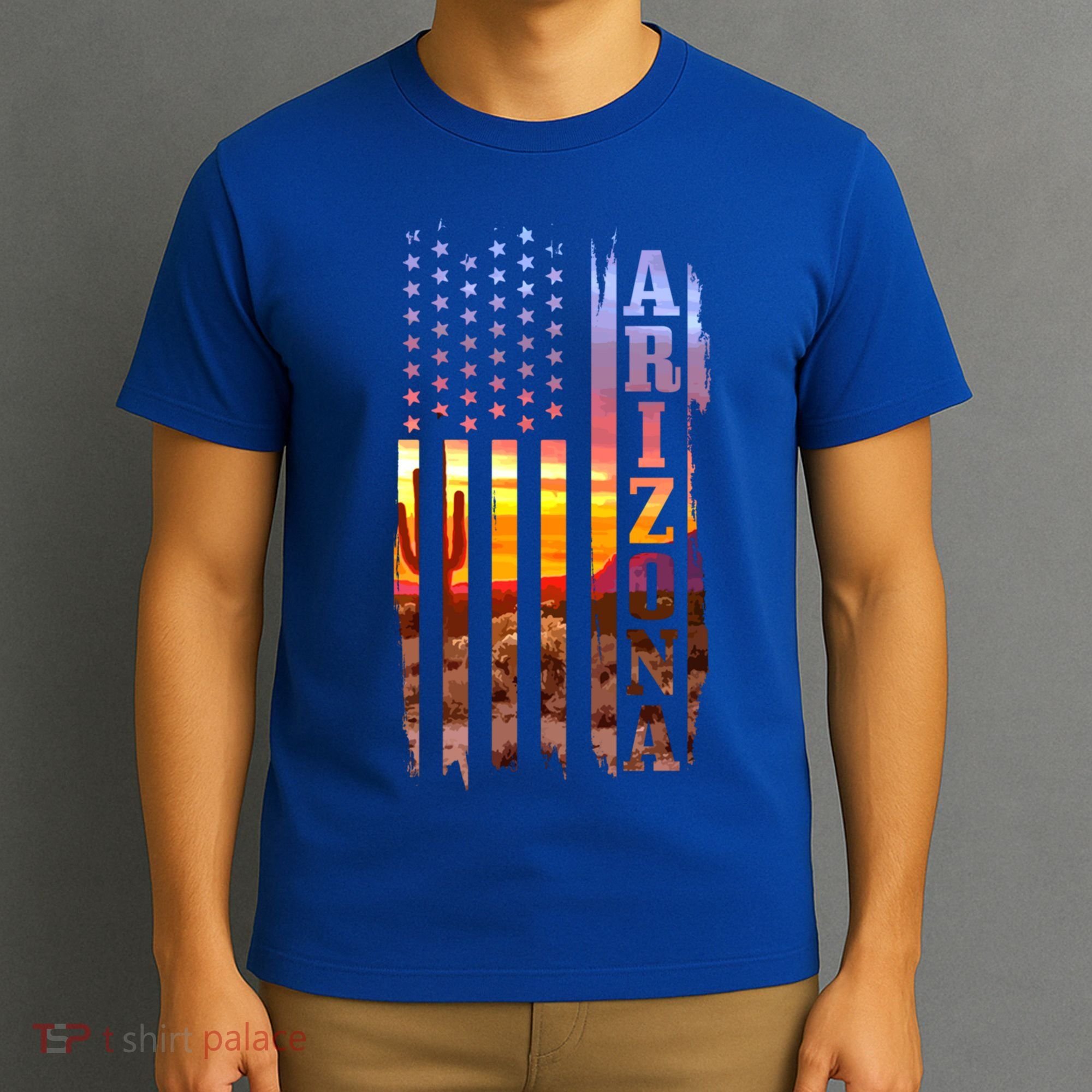 Arizona American Flag Pride Landscape Cactus Patriotic Gift Great Gift T-Shirt