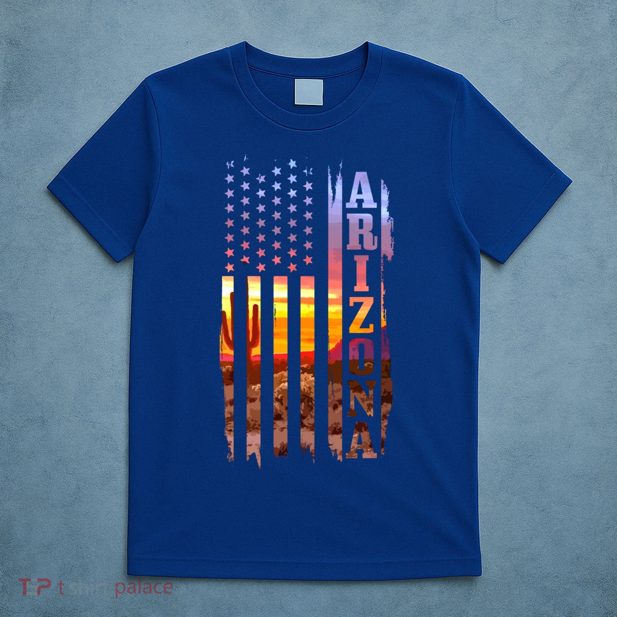 Arizona American Flag Pride Landscape Cactus Patriotic Gift Great Gift T-Shirt