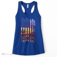 Arizona American Flag Pride Landscape Cactus Patriotic Gift Great Gift Women's Tank Top thumb 0