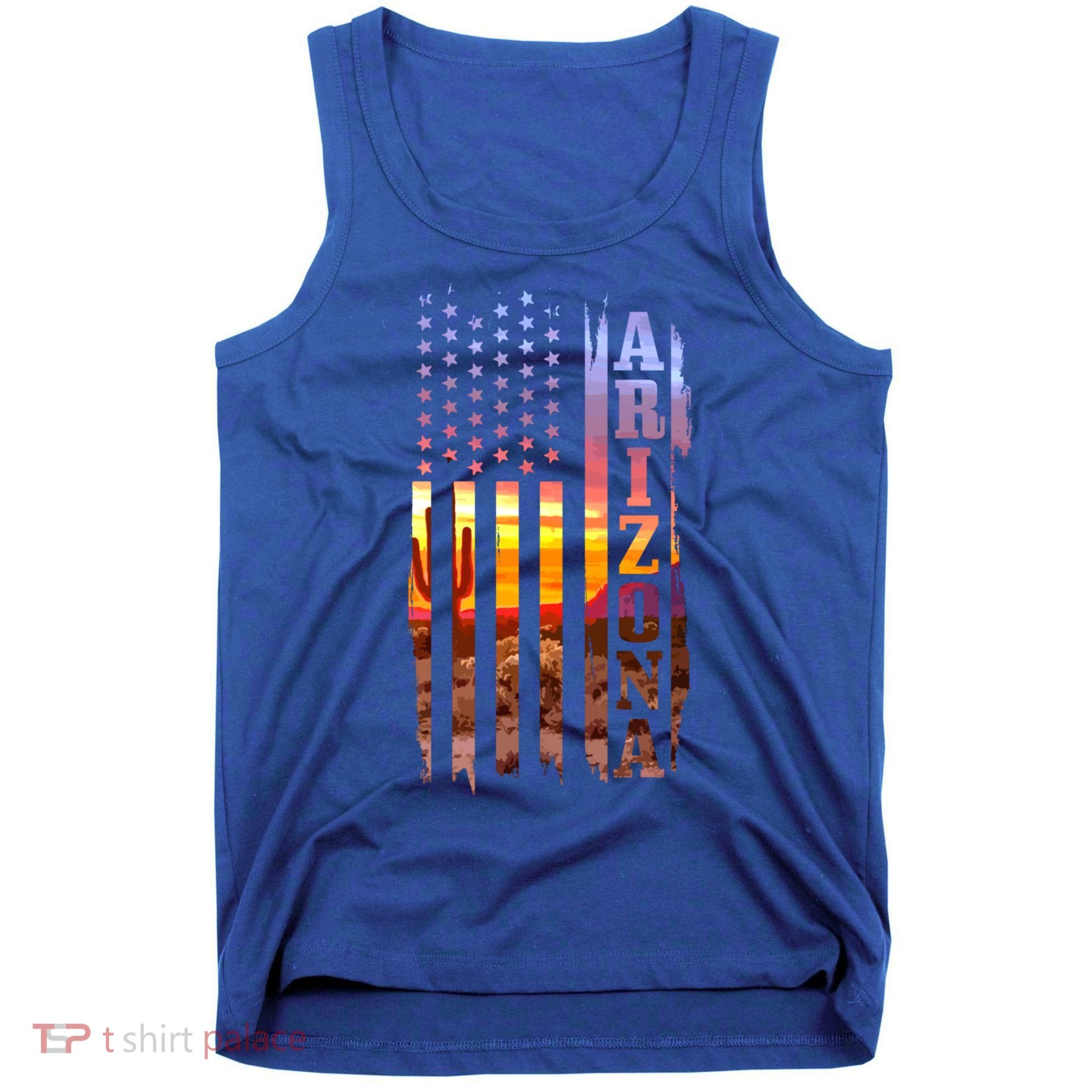 Arizona American Flag Pride Landscape Cactus Patriotic Gift Great Gift Tank Top