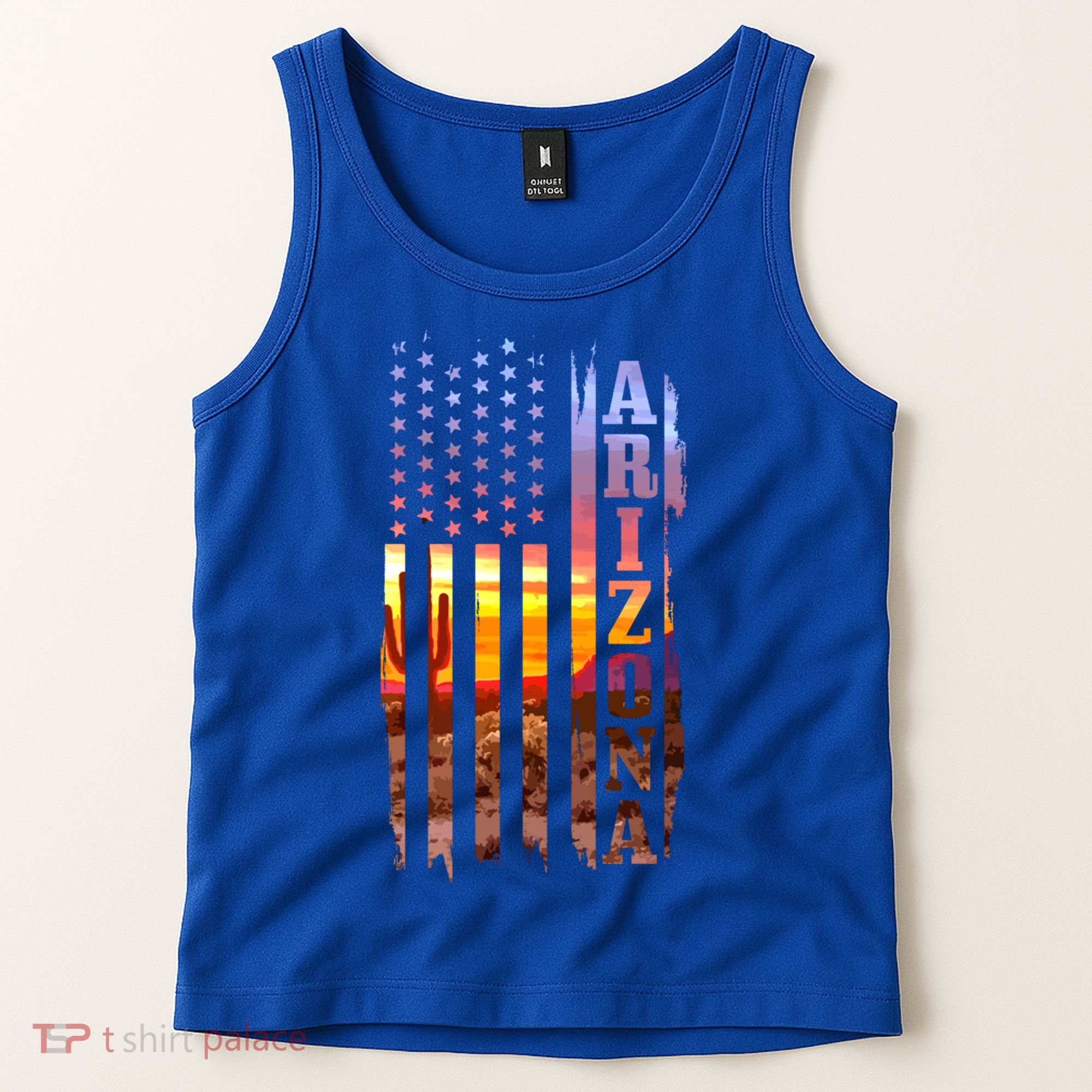 Arizona American Flag Pride Landscape Cactus Patriotic Gift Great Gift Tank Top