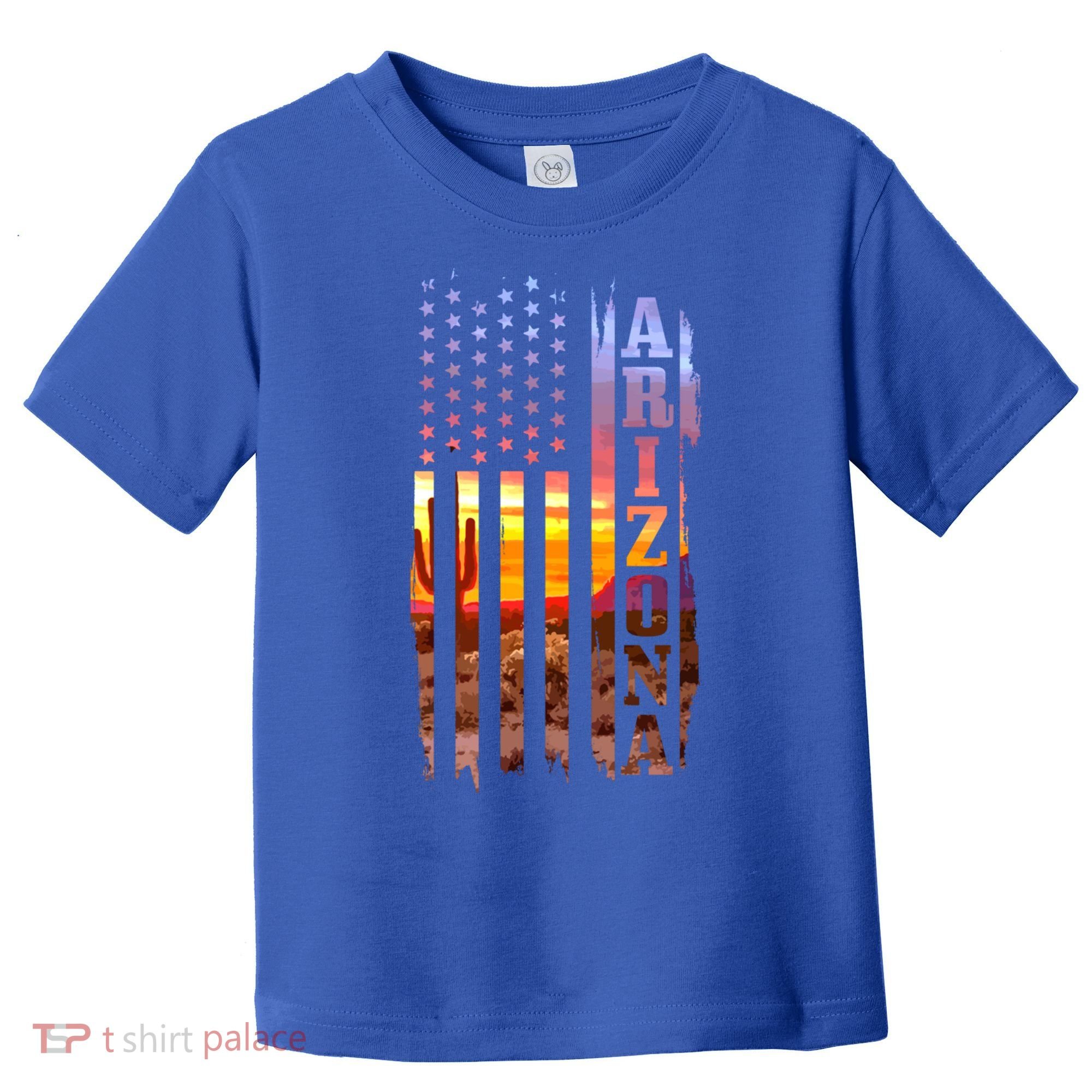 Arizona American Flag Pride Landscape Cactus Patriotic Gift Great Gift Toddler T-Shirt