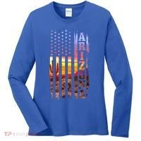 Arizona American Flag Pride Landscape Cactus Patriotic Gift Great Gift Women's Long Sleeve Shirt thumb 0