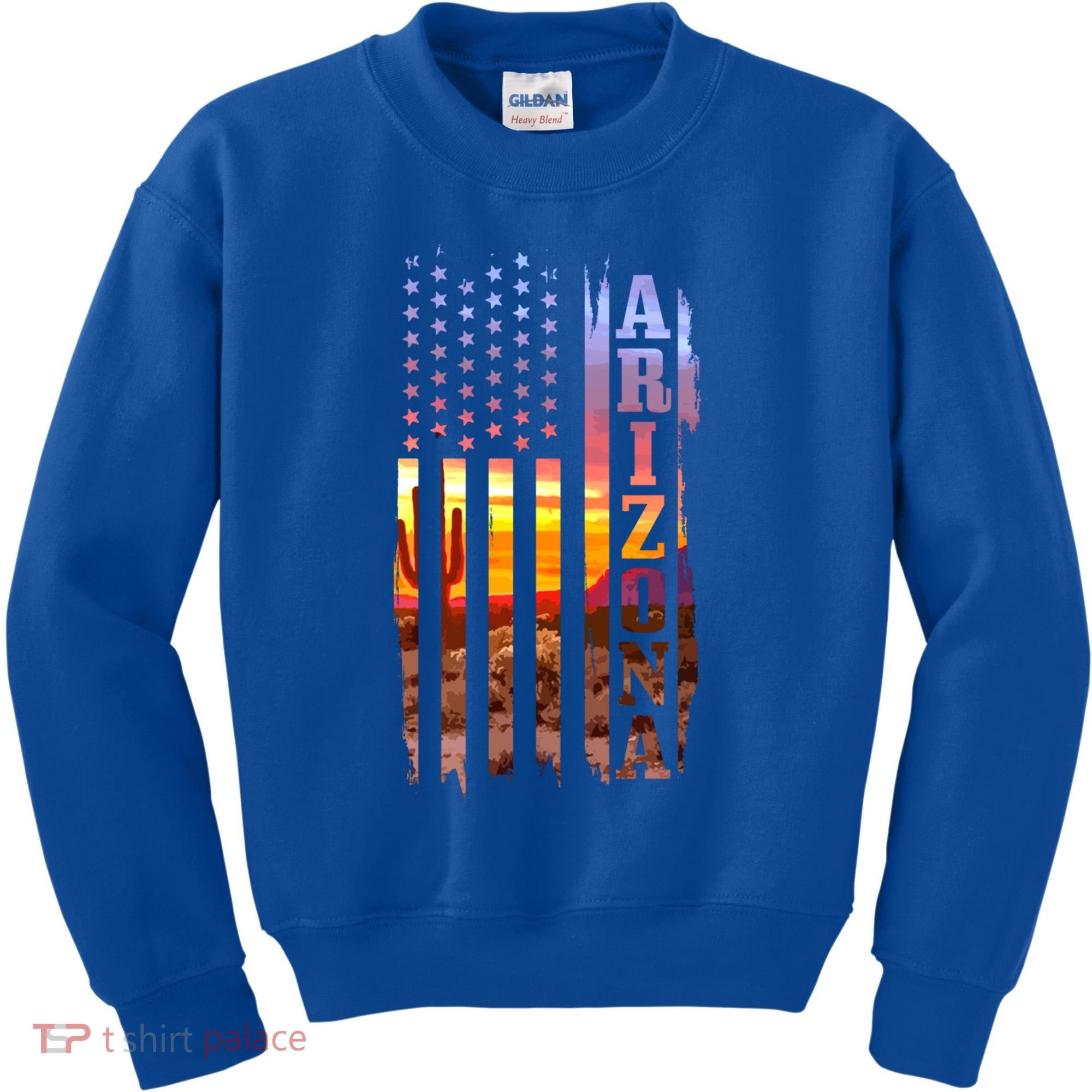 Arizona American Flag Pride Landscape Cactus Patriotic Gift Great Gift Kids Sweatshirt