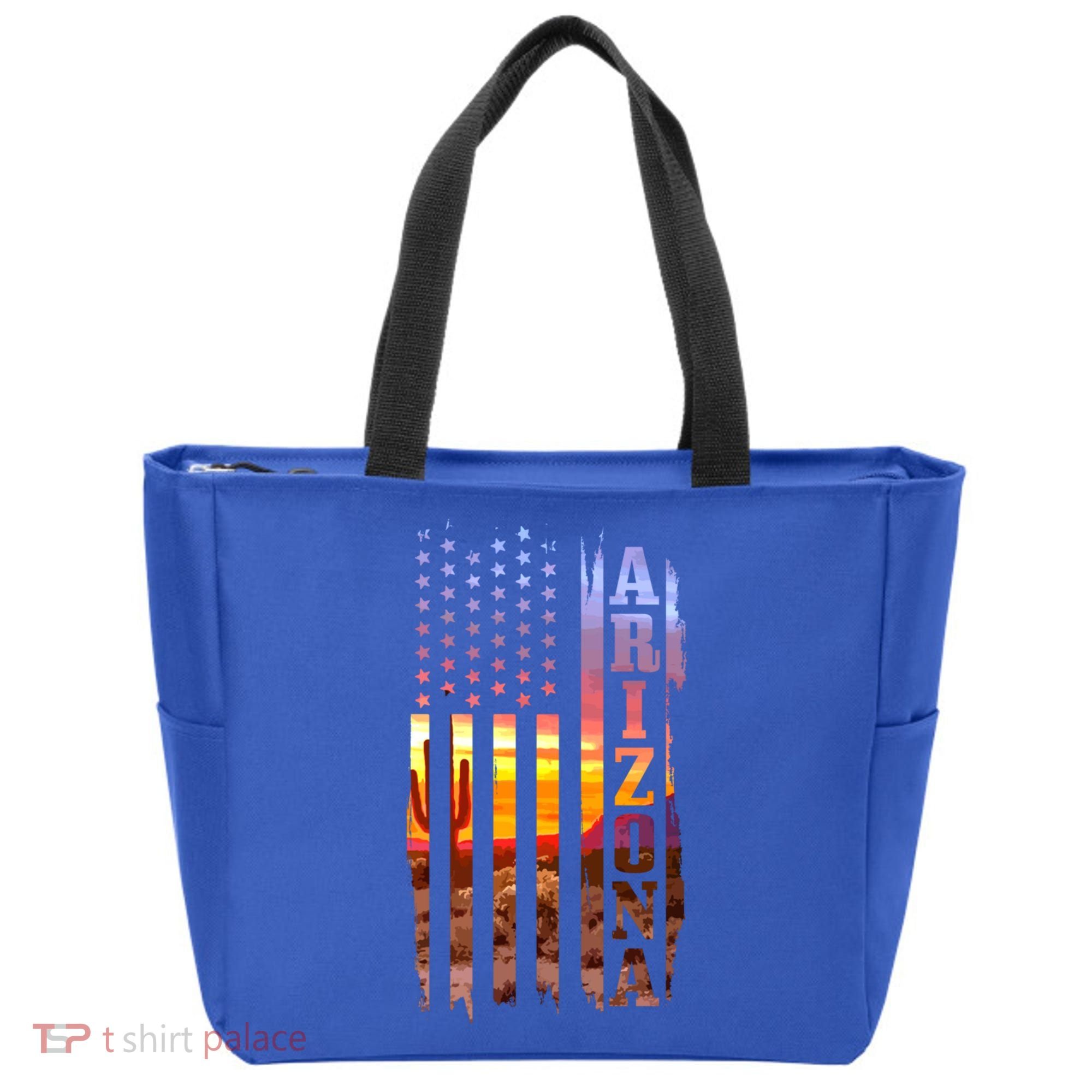 Arizona American Flag Pride Landscape Cactus Patriotic Gift Great Gift Tote Bag