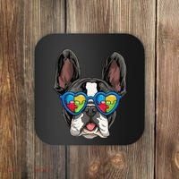 Autism Awareness French Bulldog Dog Puzzle Coaster thumb 0