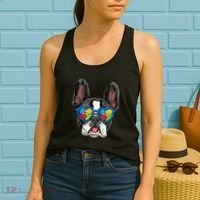 Autism Awareness French Bulldog Dog Puzzle Women's Tank Top thumb 2