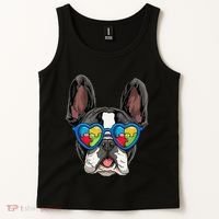 Autism Awareness French Bulldog Dog Puzzle Tank Top thumb 2