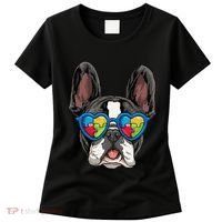 Autism Awareness French Bulldog Dog Puzzle Women's T-Shirt thumb 0