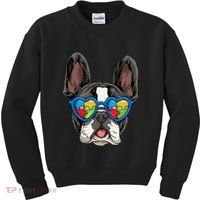 Autism Awareness French Bulldog Dog Puzzle Kids Sweatshirt thumb 0