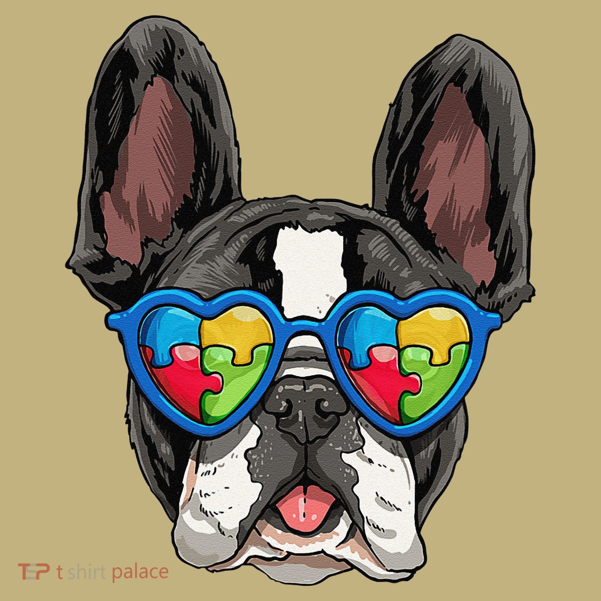 Autism Awareness French Bulldog Dog Puzzle Long Sleeve Shirt