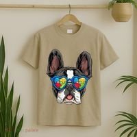 Autism Awareness French Bulldog Dog Puzzle T-Shirt thumb 2