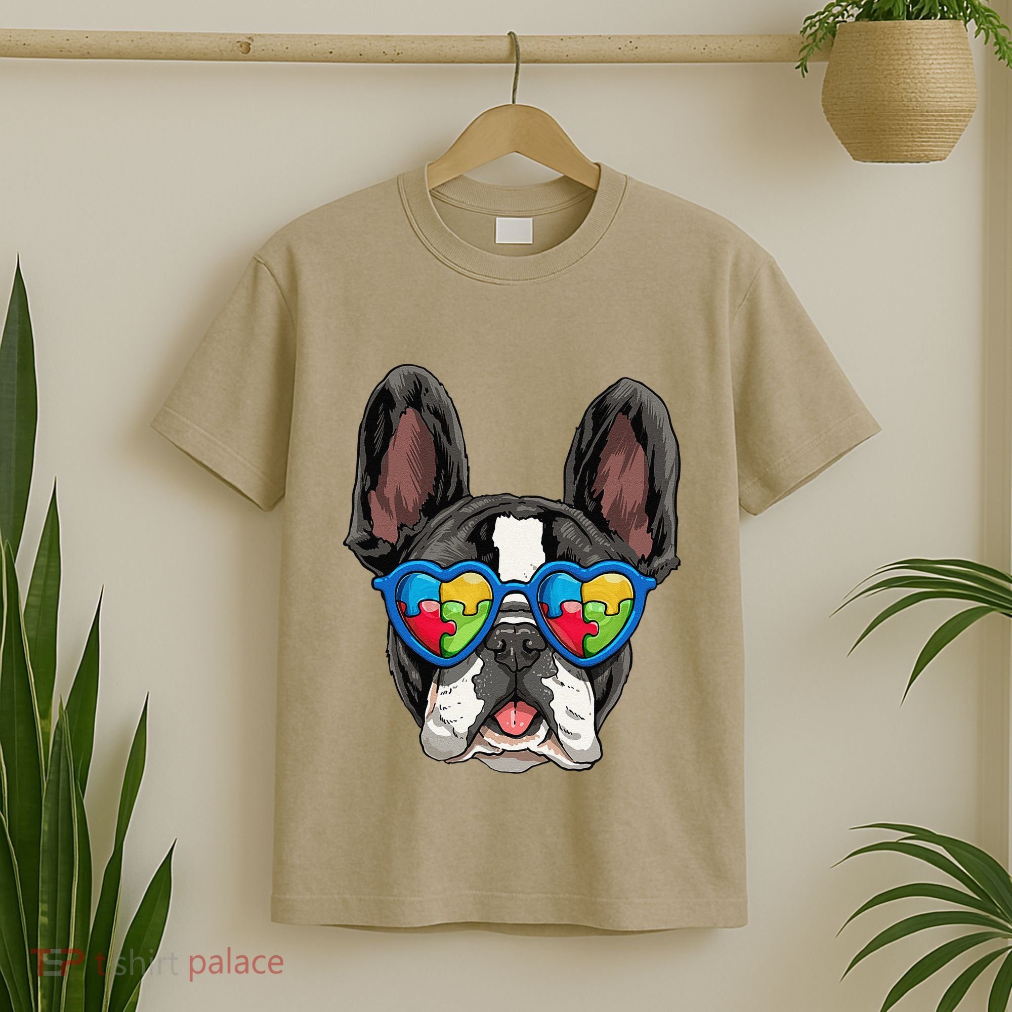 Autism Awareness French Bulldog Dog Puzzle T-Shirt