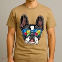 Autism Awareness French Bulldog Dog Puzzle T-Shirt thumb 3