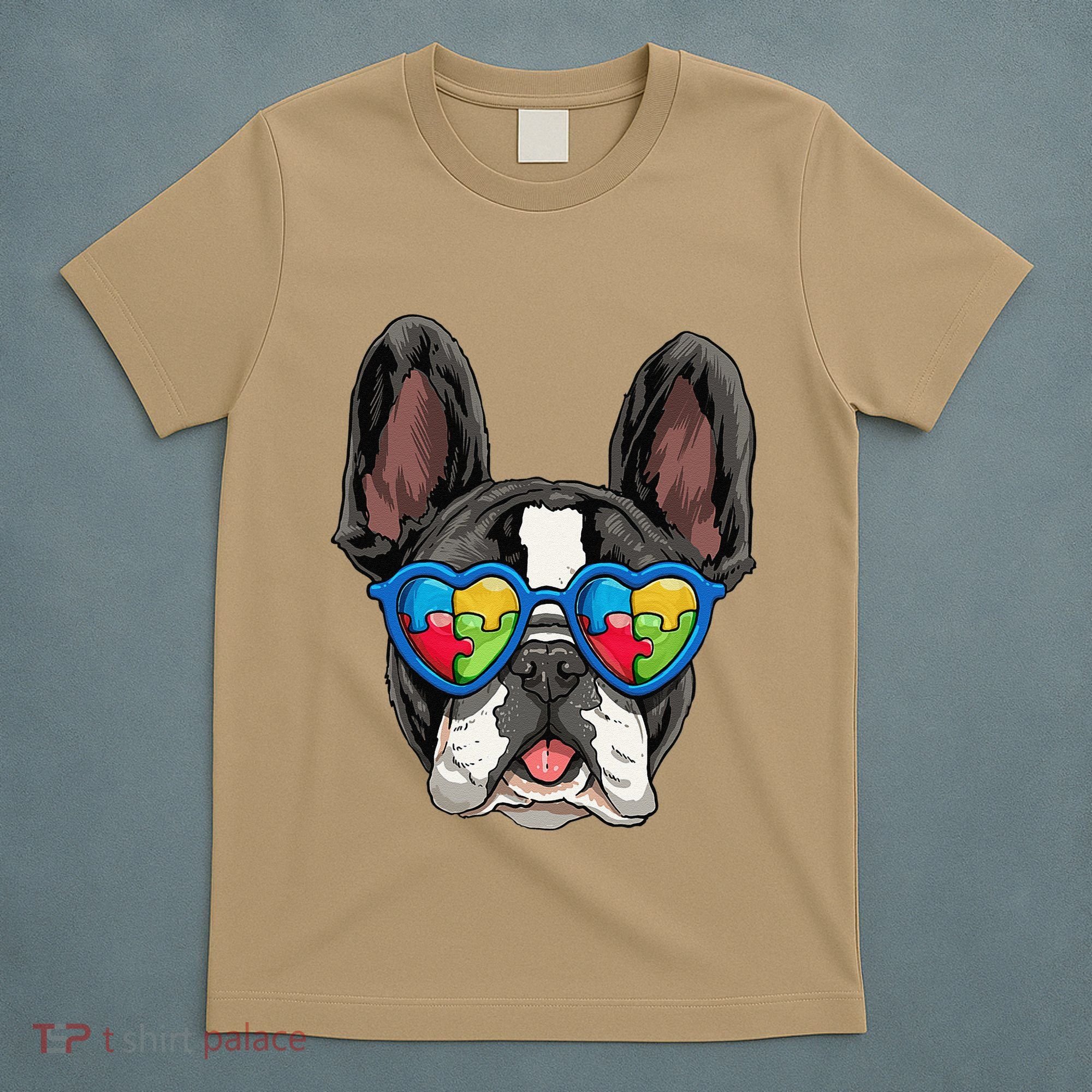 Autism Awareness French Bulldog Dog Puzzle T-Shirt