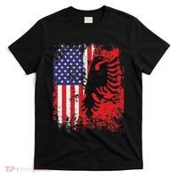 Albanian American Flag Patriotic Usa Albania Flag T-Shirt thumb 0