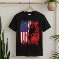 Albanian American Flag Patriotic Usa Albania Flag T-Shirt thumb 2