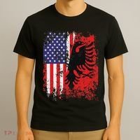 Albanian American Flag Patriotic Usa Albania Flag T-Shirt thumb 3