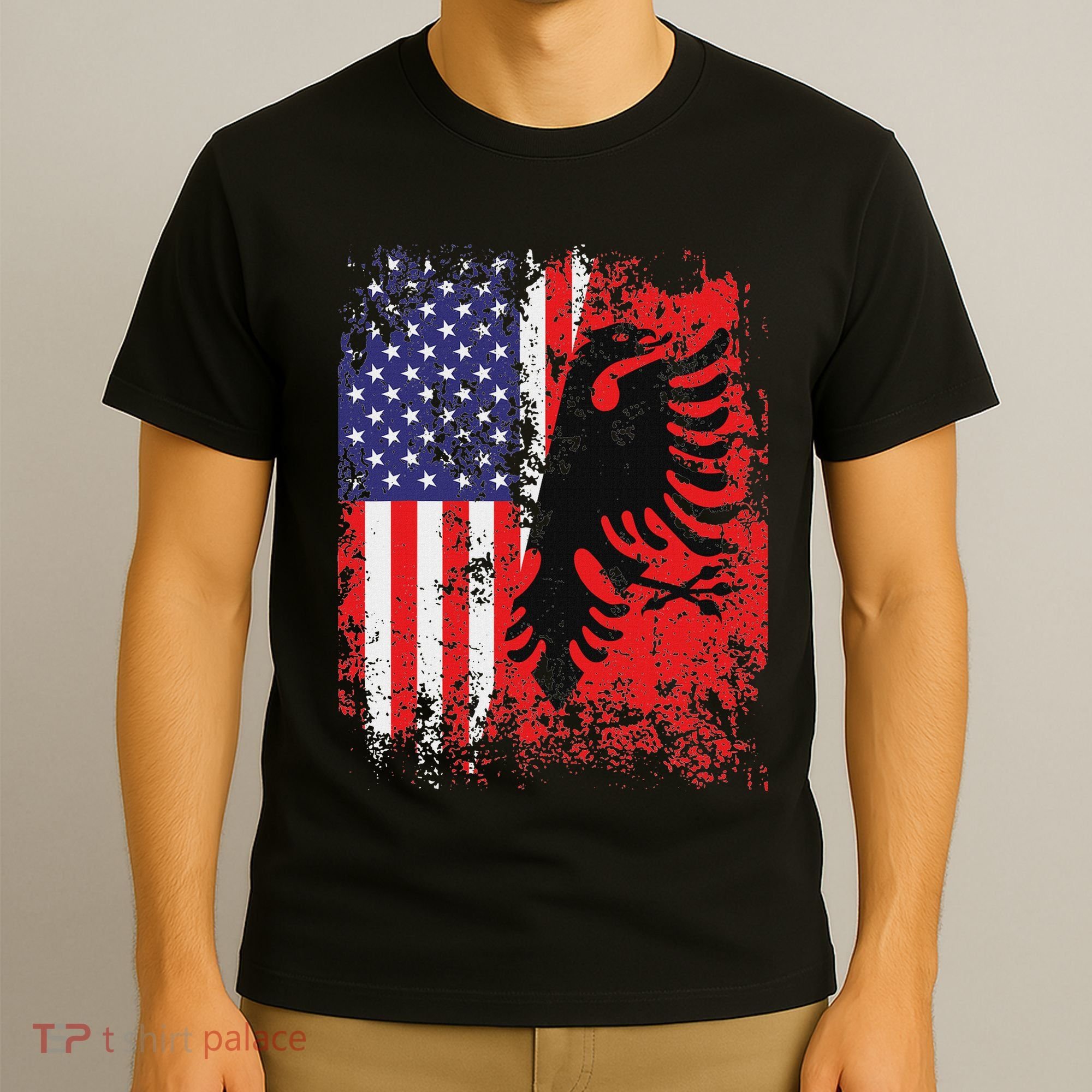 Albanian American Flag Patriotic Usa Albania Flag T-Shirt