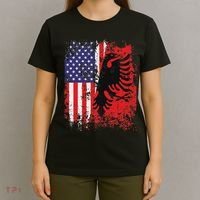 Albanian American Flag Patriotic Usa Albania Flag T-Shirt thumb 4