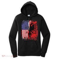 Albanian American Flag Patriotic Usa Albania Flag Women's Hoodie thumb 0