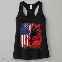 Albanian American Flag Patriotic Usa Albania Flag Women's Tank Top thumb 3