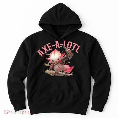 Axolotl Axt-A-Lotl Funny Viking Axe Throwing Lumberjack Hoodie