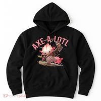 Axolotl Axt-A-Lotl Funny Viking Axe Throwing Lumberjack Hoodie thumb 0