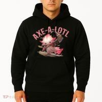Axolotl Axt-A-Lotl Funny Viking Axe Throwing Lumberjack Hoodie thumb 2