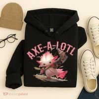 Axolotl Axt-A-Lotl Funny Viking Axe Throwing Lumberjack Hoodie thumb 4