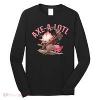 Axolotl Axt-A-Lotl Funny Viking Axe Throwing Lumberjack Long Sleeve Shirt thumb 0