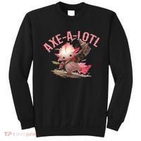 Axolotl Axt-A-Lotl Funny Viking Axe Throwing Lumberjack Sweatshirt thumb 0