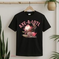 Axolotl Axt-A-Lotl Funny Viking Axe Throwing Lumberjack T-Shirt thumb 2