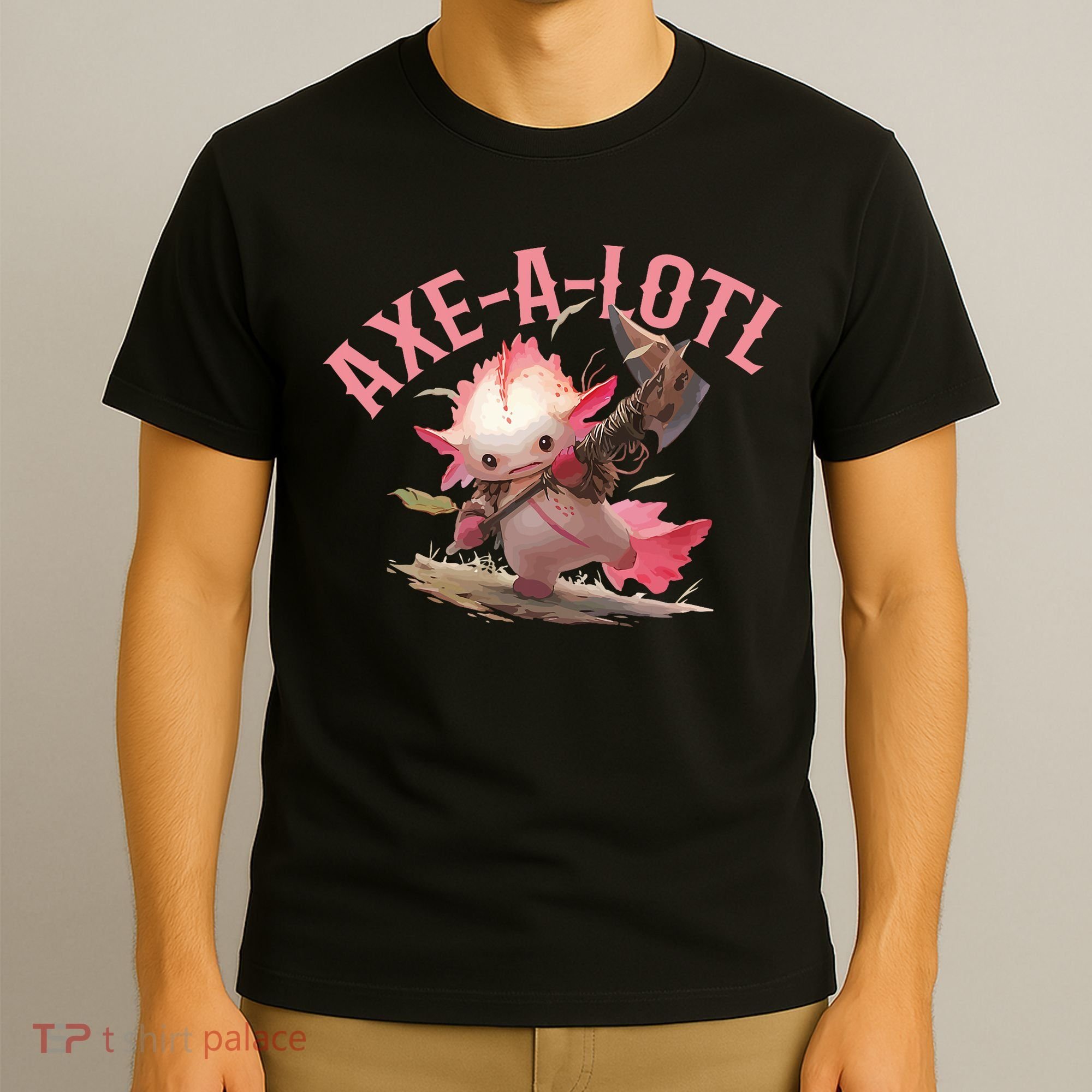 Axolotl Axt-A-Lotl Funny Viking Axe Throwing Lumberjack T-Shirt