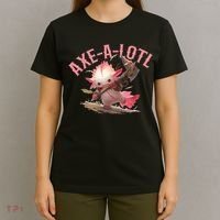 Axolotl Axt-A-Lotl Funny Viking Axe Throwing Lumberjack T-Shirt thumb 4
