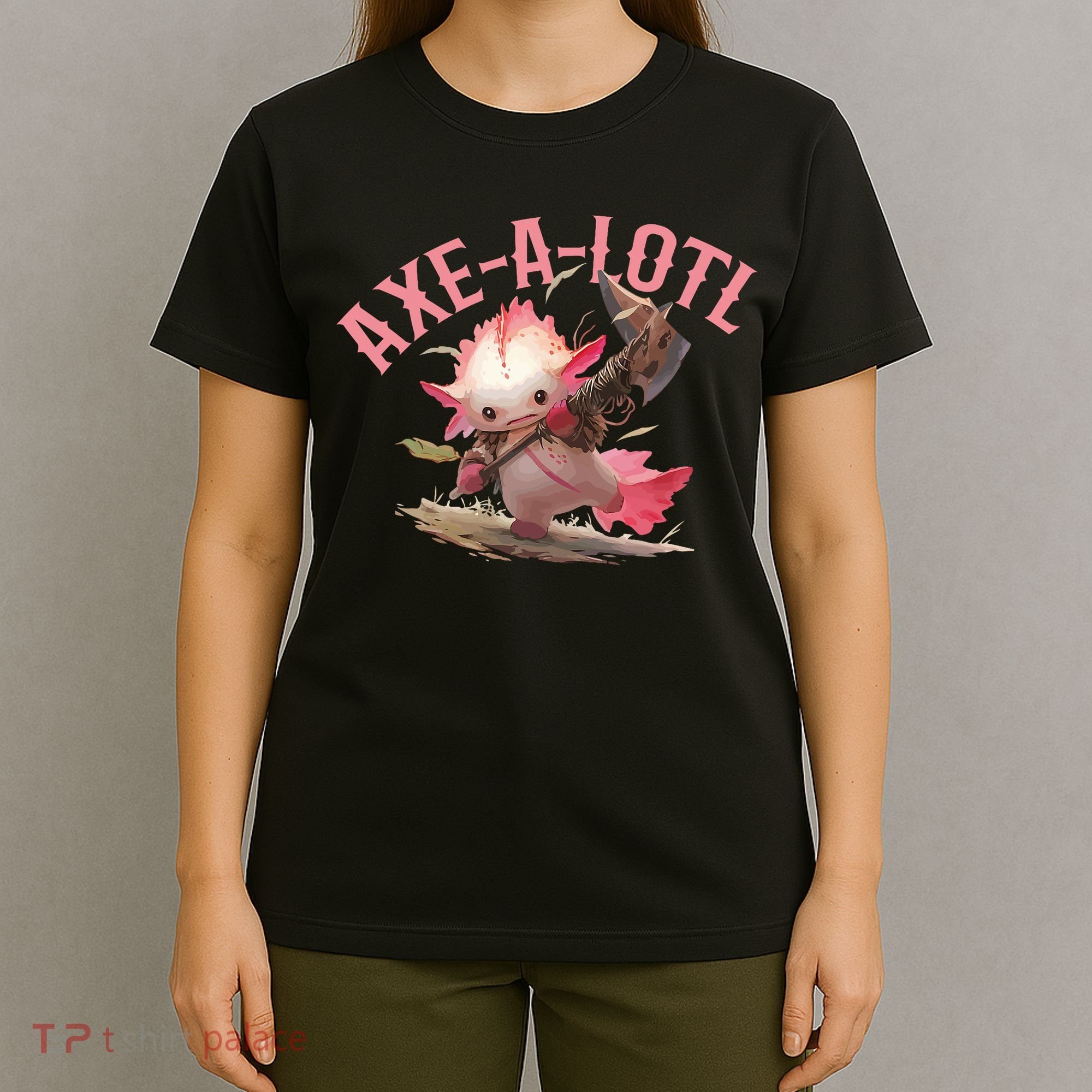Axolotl Axt-A-Lotl Funny Viking Axe Throwing Lumberjack T-Shirt