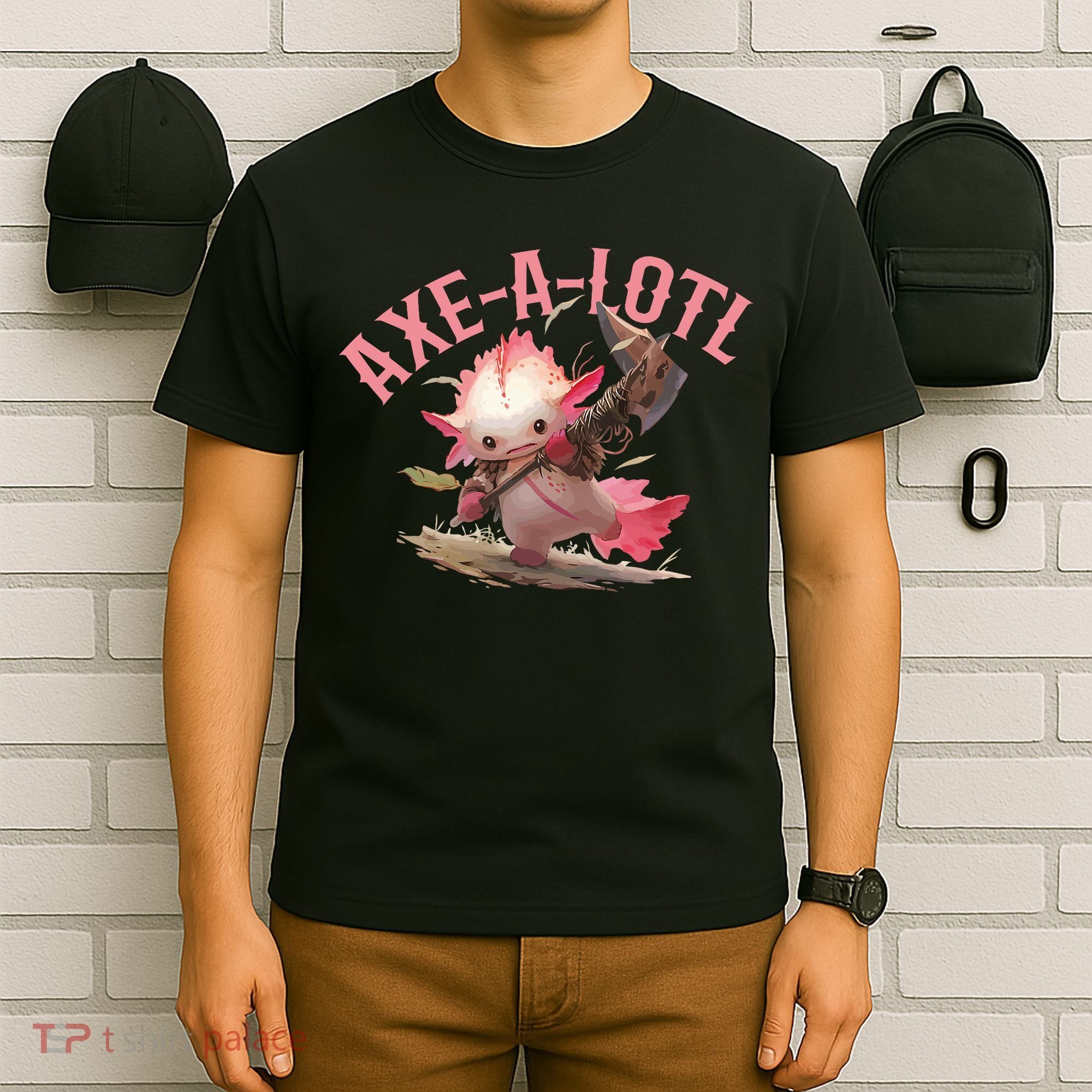 Axolotl Axt-A-Lotl Funny Viking Axe Throwing Lumberjack T-Shirt
