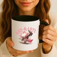 Axolotl Axt-A-Lotl Funny Viking Axe Throwing Lumberjack Coffee Mug thumb 3