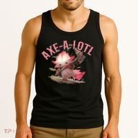 Axolotl Axt-A-Lotl Funny Viking Axe Throwing Lumberjack Tank Top thumb 3