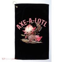 Axolotl Axt-A-Lotl Funny Viking Axe Throwing Lumberjack Golf Towel thumb 0