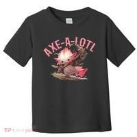 Axolotl Axt-A-Lotl Funny Viking Axe Throwing Lumberjack Toddler T-Shirt thumb 0