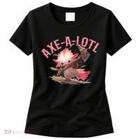 Axolotl Axt-A-Lotl Funny Viking Axe Throwing Lumberjack Women's T-Shirt thumb 0
